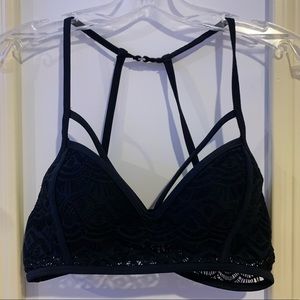 Lace Black Cupped Bathing Suit Top